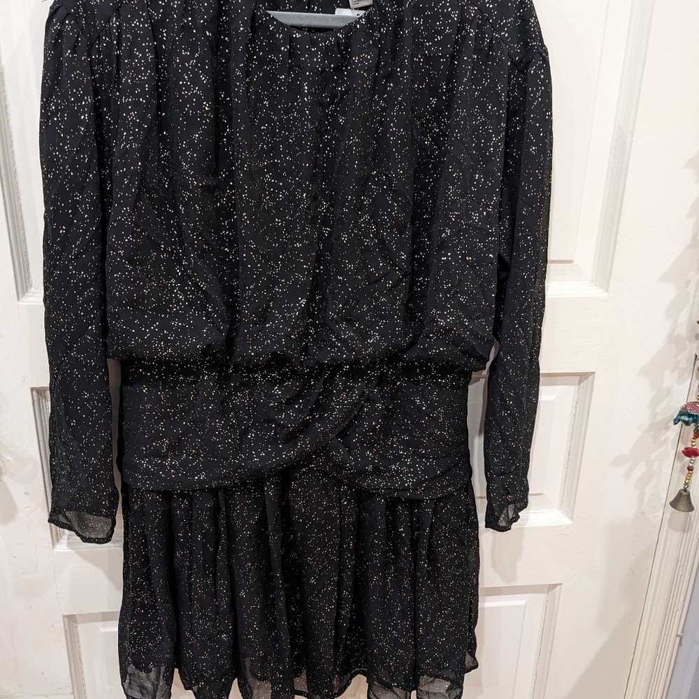 Black and gold evening dress